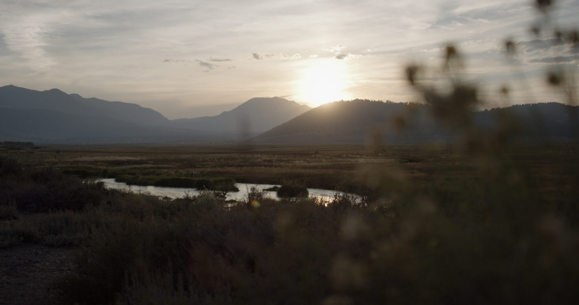 Sun setting over the Owens Valley